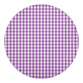 Purple And White Check Pattern Print Round Blanket