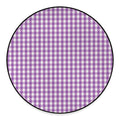 Purple And White Check Pattern Print Round Floor Mat