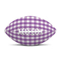 Purple And White Check Pattern Print Rugby Ball