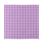 Purple And White Check Pattern Print Silk Bandana