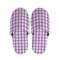 Purple And White Check Pattern Print Slippers