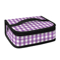 Purple And White Check Pattern Print Small Lunch Bag