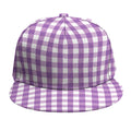 Purple And White Check Pattern Print Snapback Cap