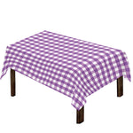 Purple And White Check Pattern Print Tablecloth