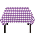 Purple And White Check Pattern Print Tablecloth