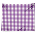 Purple And White Check Pattern Print Tapestry