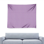 Purple And White Check Pattern Print Tapestry