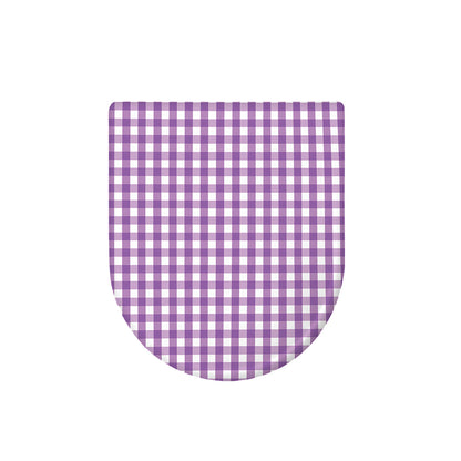 Purple And White Check Pattern Print Toilet Lid Cover