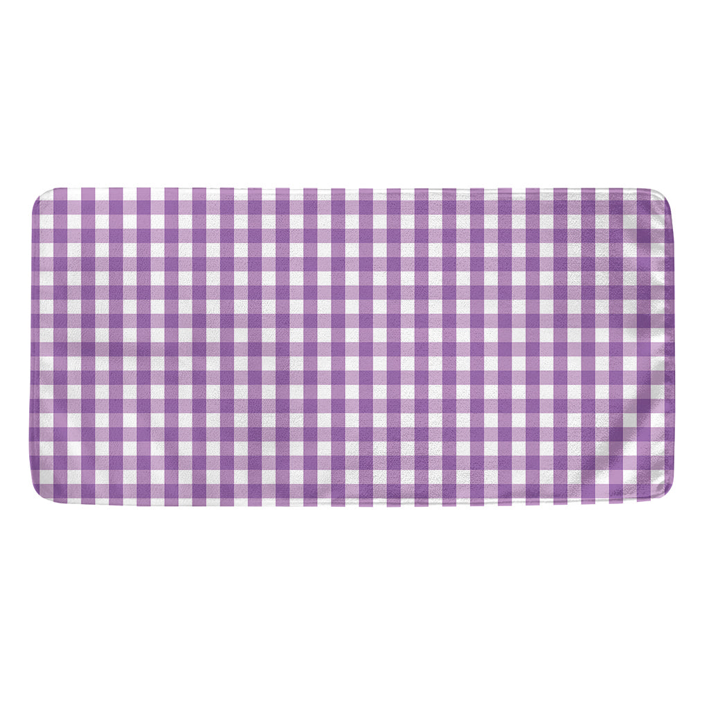Purple And White Check Pattern Print Towel