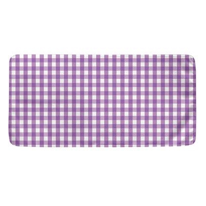 Purple And White Check Pattern Print Towel