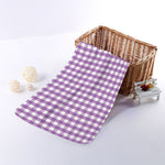 Purple And White Check Pattern Print Towel