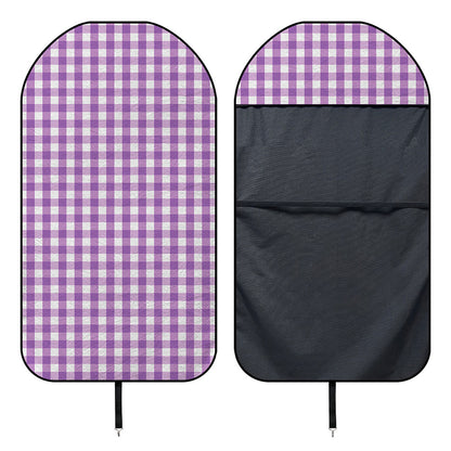 Purple And White Check Pattern Print Waterproof Car Seat Cover