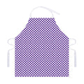 Purple And White Checkered Pattern Print Adjustable Apron