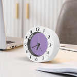 Purple And White Checkered Pattern Print Alarm Clock
