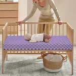 Purple And White Checkered Pattern Print Baby Crib Sheet
