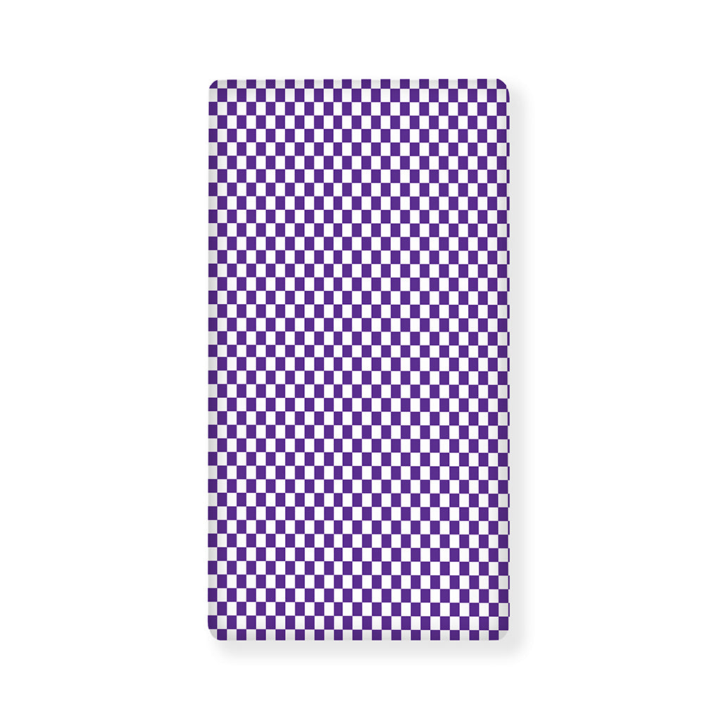 Purple And White Checkered Pattern Print Baby Crib Sheet