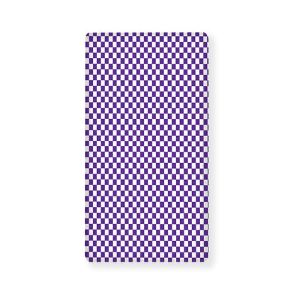 Purple And White Checkered Pattern Print Baby Crib Sheet