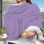 Purple And White Checkered Pattern Print Baby Seat Cover