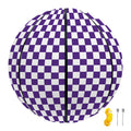Purple And White Checkered Pattern Print Basketball