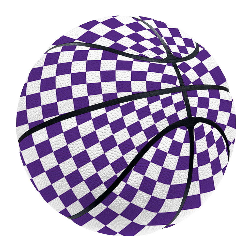 Purple And White Checkered Pattern Print Basketball