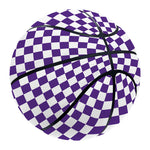 Purple And White Checkered Pattern Print Basketball