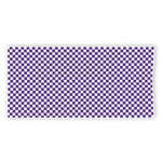 Purple And White Checkered Pattern Print Beach Towel