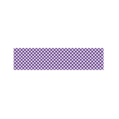 Purple And White Checkered Pattern Print Bed Runner