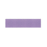 Purple And White Checkered Pattern Print Bed Runner