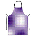 Purple And White Checkered Pattern Print Bib Apron With Pocket