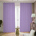 Purple And White Checkered Pattern Print Dimout Pencil Pleat Curtains
