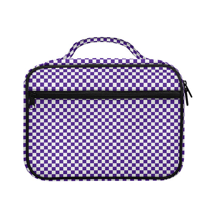 Purple And White Checkered Pattern Print Briefcase Bible Bag