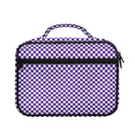 Purple And White Checkered Pattern Print Briefcase Bible Bag