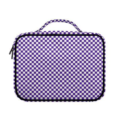 Purple And White Checkered Pattern Print Briefcase Bible Bag