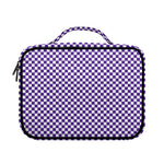 Purple And White Checkered Pattern Print Briefcase Bible Bag