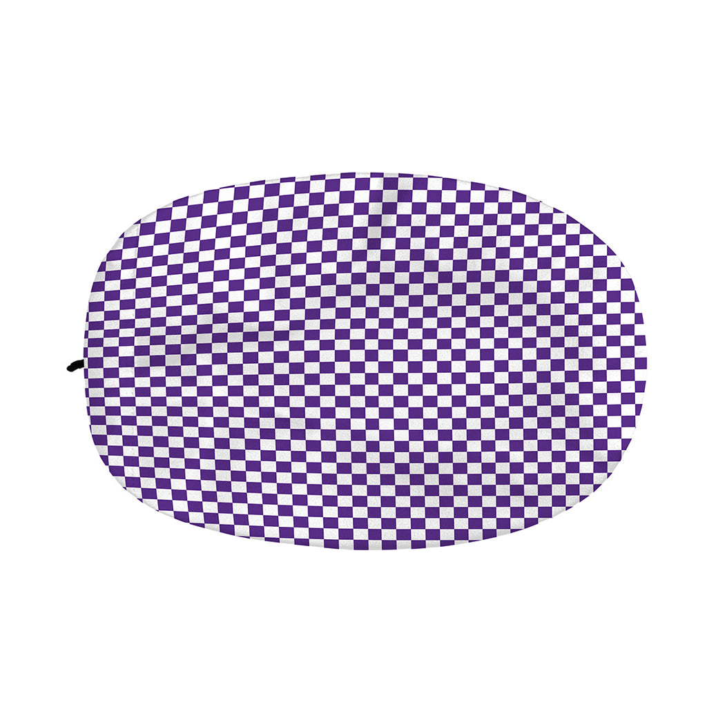 Purple And White Checkered Pattern Print Car Side Mirror Covers