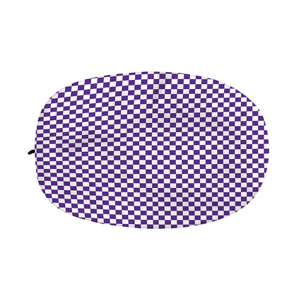 Purple And White Checkered Pattern Print Car Side Mirror Covers
