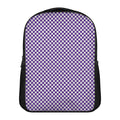 Purple And White Checkered Pattern Print Casual Backpack