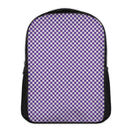 Purple And White Checkered Pattern Print Casual Backpack