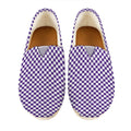 Purple And White Checkered Pattern Print Casual Shoes
