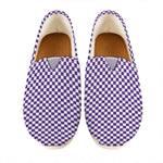 Purple And White Checkered Pattern Print Casual Shoes