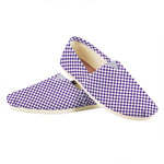 Purple And White Checkered Pattern Print Casual Shoes