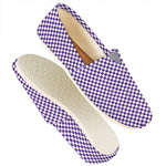 Purple And White Checkered Pattern Print Casual Shoes