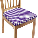 Purple And White Checkered Pattern Print Chair Cushion Cover