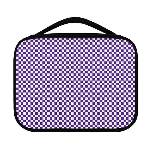 Purple And White Checkered Pattern Print Classic Bible Case