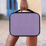 Purple And White Checkered Pattern Print Classic Bible Case