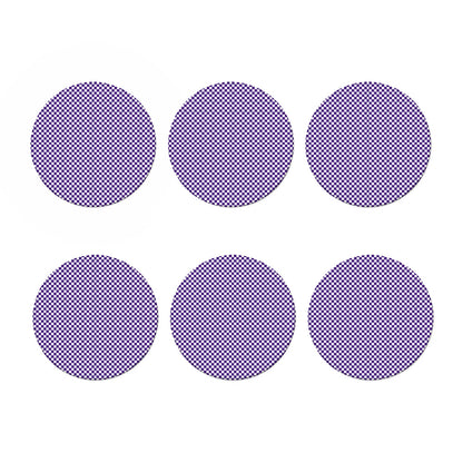 Purple And White Checkered Pattern Print Coaster Set