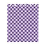 Purple And White Checkered Pattern Print Curtain