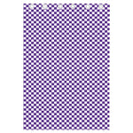 Purple And White Checkered Pattern Print Curtain