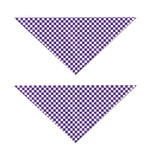 Purple And White Checkered Pattern Print Dog Bandana