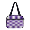 Purple And White Checkered Pattern Print Double Strap Bible Bag